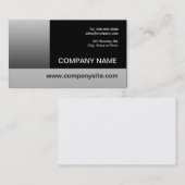 Eenvoudig metallic zwart en zilver visitekaartje (Voorkant / Achterkant)