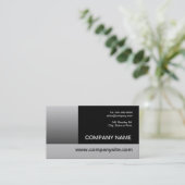 Eenvoudig metallic zwart en zilver visitekaartje (Staand voorkant)