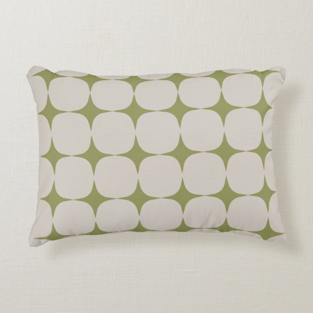 Eenvoudig Mid Century Modern Salie Groen Patroon Accent Kussen (Voorkant)