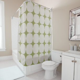 Eenvoudig Mid Century Modern Salie Groen Patroon Douchegordijn