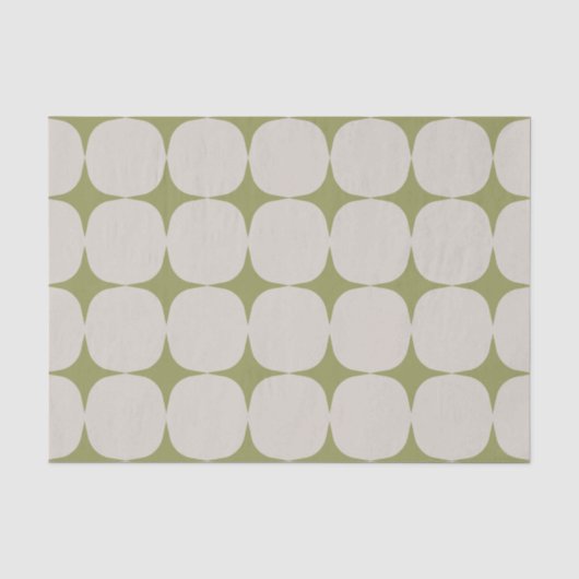 Eenvoudig mid-century modern saliegroen patroon tissuepapier (Voorkant)