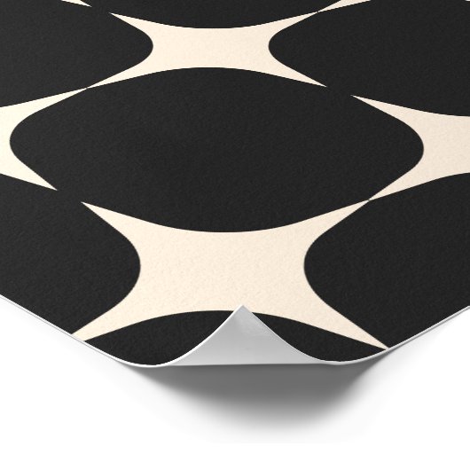 Eenvoudig Mid Century Modern zwart en crème patroo Poster (Hoek)