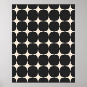 Eenvoudig Mid Century Modern zwart en crème patroo Poster (Voorkant)