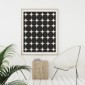 Eenvoudig Mid Century Modern zwart en crème patroo Poster