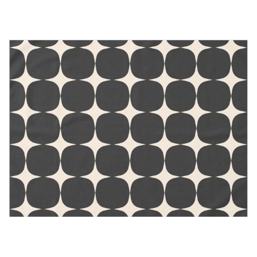 Eenvoudig Mid Century Modern zwart en crème patroo Tafelkleed (Voorkant (Horizontaal))