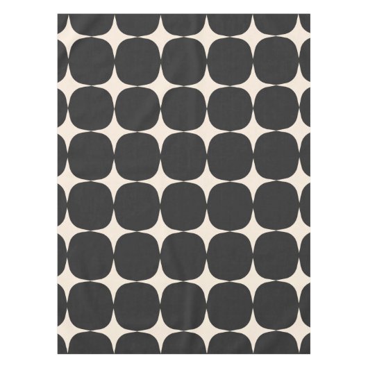 Eenvoudig Mid Century Modern zwart en crème patroo Tafelkleed (Voorkant)