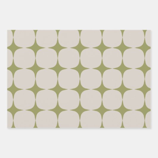 Eenvoudig, middelbaar, modern, groen patroon inpakpapier vel (Voorkant 3)