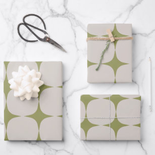 Eenvoudig, middelbaar, modern, groen patroon inpakpapier vel