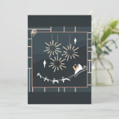 Eenvoudig midden-eeuwse moderne Kerstmis Feestdagenkaart (Staand voorkant)