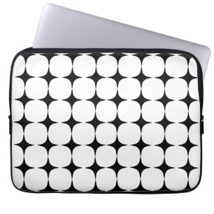 Eenvoudig middenpatroon met modern zwart-wit laptop sleeve