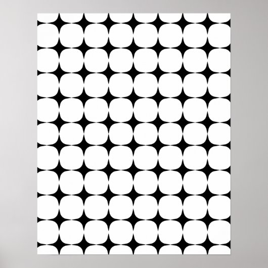 Eenvoudig middenpatroon met modern zwart-wit poster (Voorkant)