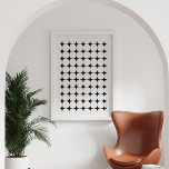 Eenvoudig middenpatroon met modern zwart-wit poster<br><div class="desc">Een cool modern,  minimalistisch grafisch ontwerp van zwarte en witte vormen in een retro mid-eeuwse moderne stijl.</div>