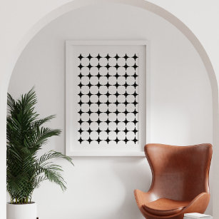 Eenvoudig middenpatroon met modern zwart-wit poster