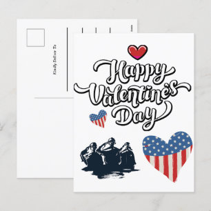 Eenvoudig militair soldaat van de Valentijnsdag Feestdagenkaart