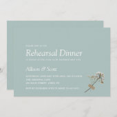 Eenvoudig min. handdruk Floral repesal Dinner Kaart (Voorkant / Achterkant)