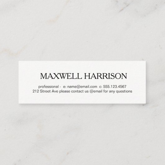 Eenvoudig Mini Visitekaartje (Achterkant)