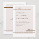 Eenvoudig MINIG Bleke Blush Pink Gold Wedding Kaart (Voorkant / Achterkant)