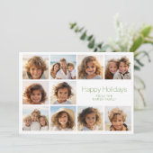 Eenvoudig minimaal - 10 foto - Zen Arch Groen Wit Feestdagenkaart (Staand voorkant)