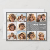 Eenvoudig Minimaal - 10 Foto - Zen Boog Grijs Wit Feestdagenkaart (Voorkant)