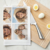 Eenvoudig minimaal - 10 fotorooster - Oh wat leuk Theedoek (Quarter Fold)