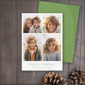 Eenvoudig minimaal 4 foto - Zen Arch Groen Wit Feestdagenkaart