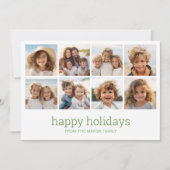 Eenvoudig minimaal - 8 foto - Zen Arch Groen Wit Feestdagenkaart (Voorkant)