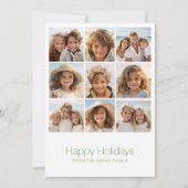 Eenvoudig minimaal 9 foto - Zen Arch Groen Wit Feestdagenkaart (Voorkant)