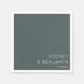 Eenvoudig, minimaal aangepast huwelijk Blauwgroen Servet (Voorkant)