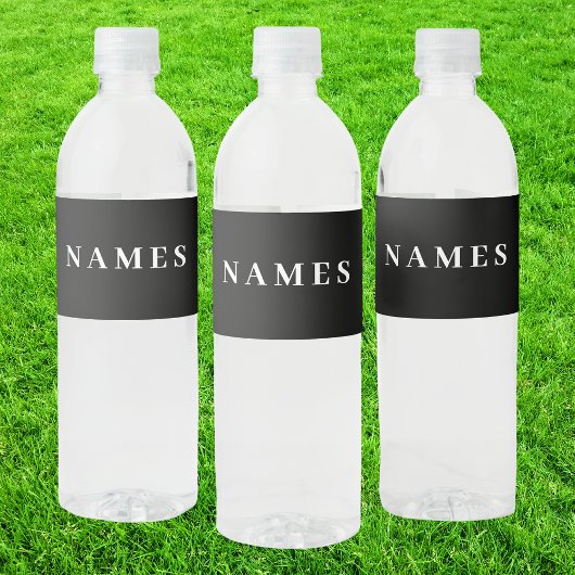 Eenvoudig Minimaal Aangepast Jouw naam toevoegen E Waterfles Etiket