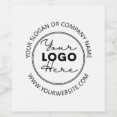 Eenvoudig Minimaal Aangepast Logo & Tekst Zakelijk Wijn Etiket (Enkel label)