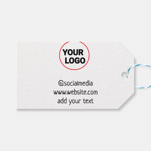 eenvoudig minimaal aangepast voeg je logo-adresweb cadeaulabel (Voorkant (Horizontaal))