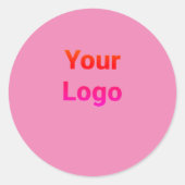 eenvoudig minimaal aangepast voeg je logo-adresweb ronde sticker (Voorkant)