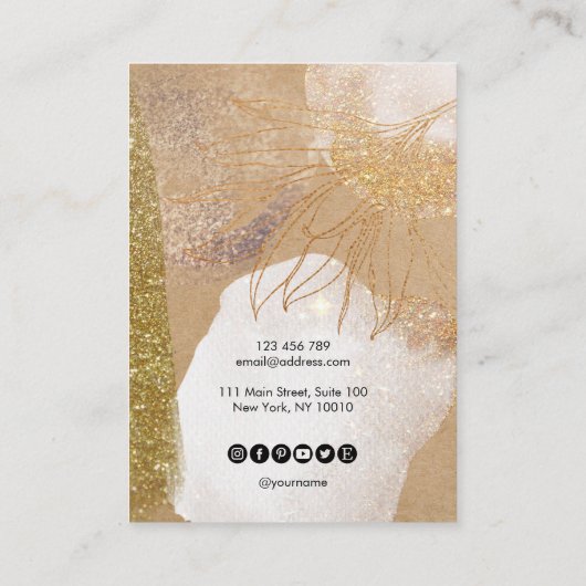 eenvoudig minimaal abstractiepapier Veroorbaar bee Visitekaartje (Achterkant)