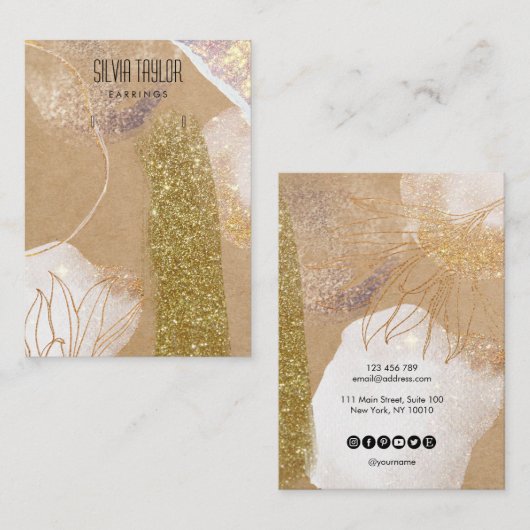 eenvoudig minimaal abstractiepapier Veroorbaar bee Visitekaartje (Voorkant / Achterkant)