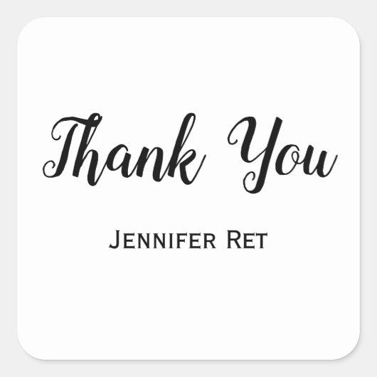 eenvoudig minimaal afstuderen voor zwarte kalligra vierkante sticker (Voorkant)