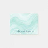 Eenvoudig Minimaal Aqua Turquoise Waterverf Gepers Post-it® Notes (Voorkant)