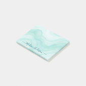 Eenvoudig Minimaal Aqua Turquoise Waterverf Gepers Post-it® Notes (Schuin)