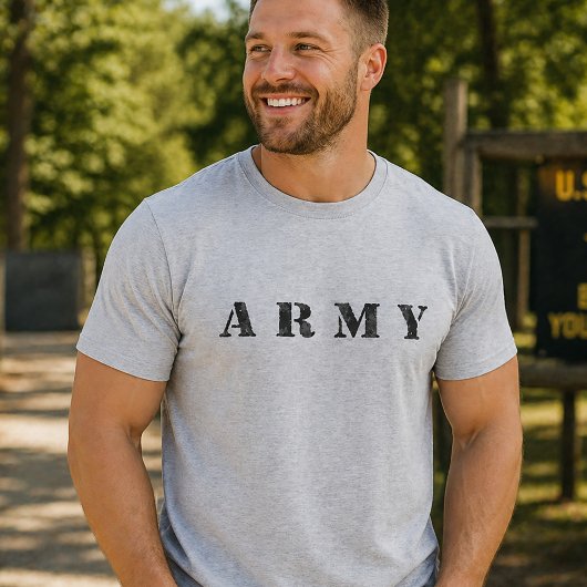 Eenvoudig Minimaal Army Vervuild T-shirt