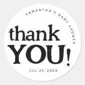 Eenvoudig minimaal Baby shower Dank u Sticker (Voorkant)