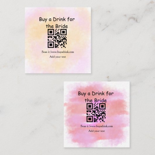 Eenvoudig minimaal bachelorette koopt een bruidruk vierkante visitekaartje (Voorkant / Achterkant)