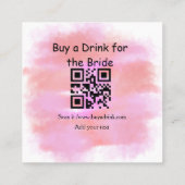 Eenvoudig minimaal bachelorette koopt een bruidruk vierkante visitekaartje (Achterkant)