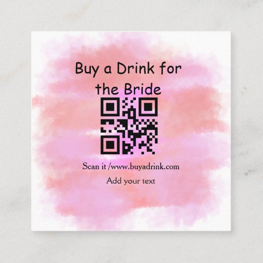 Eenvoudig minimaal bachelorette koopt een bruidruk vierkante visitekaartje (Achterkant)