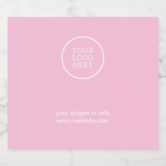 Eenvoudig Minimaal Bedrijf Logo Roze Likeurfles Etiket (Enkel label)