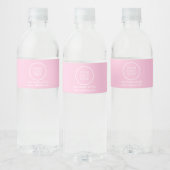 Eenvoudig Minimaal Bedrijf Logo Roze Waterfles Etiket (Flessen)