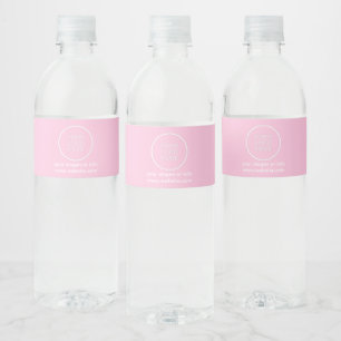 Eenvoudig Minimaal Bedrijf Logo Roze Waterfles Etiket