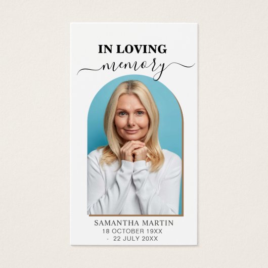 Eenvoudig minimaal Bladwijzer van de begrafenis Visitekaartje (Voorkant)