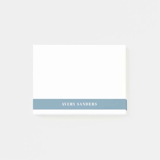Eenvoudig Minimaal Blauw Modern Kleurblok Post-it® Notes (Voorkant)