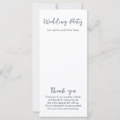 Eenvoudig minimaal blauw wit bruiloft ceremonie pr (Achterkant)