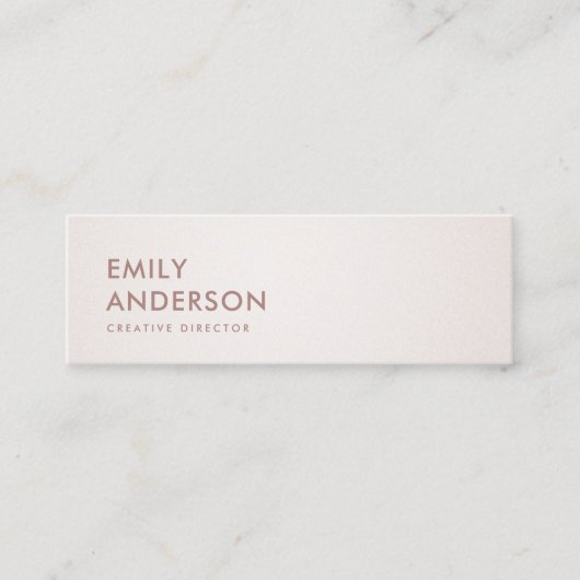 EENVOUDIG MINIMAAL BLEEK SILVER BLUSH PINK ROSE GO MINI VISITEKAARTJE (Voorkant)