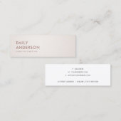 EENVOUDIG MINIMAAL BLEEK SILVER BLUSH PINK ROSE GO MINI VISITEKAARTJE (Voorkant / Achterkant)